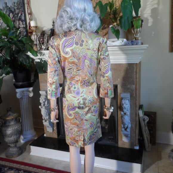 Etro Beige/Green Multi Color Paisley Print Skirt Suit Size IT 44- US 8 - Picture 14 of 16